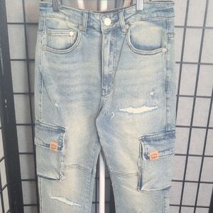 HOMME + FEMME Light Blue Skinny Jeans